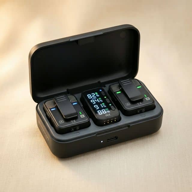 Jmary V30 Pro Dual Wireless Microphone Kit with Charging Case
